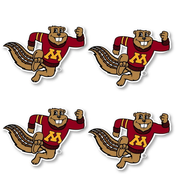 R and R Imports Minnesota Gophers Vinyl Decal Sticker 3 Pack 4-Inch Each